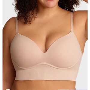 Shecurve DEEP V WIRELESS LIFT BRALETTE NUDE- LARGE NWT!